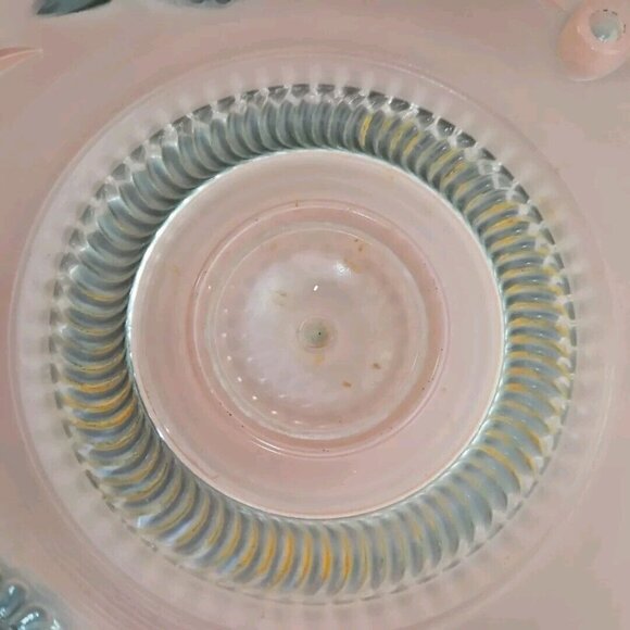 Vintage Pink Starburst Ceiling Shade Frosted Glass Light Fixture Cover 3 Hole - Picture 14 of 16